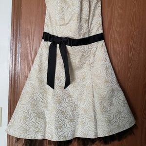 Light Gold and Black Homecoming/Prom Dress